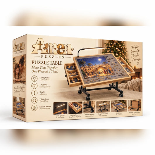 Amen Puzzles Rolling Puzzle Table box
